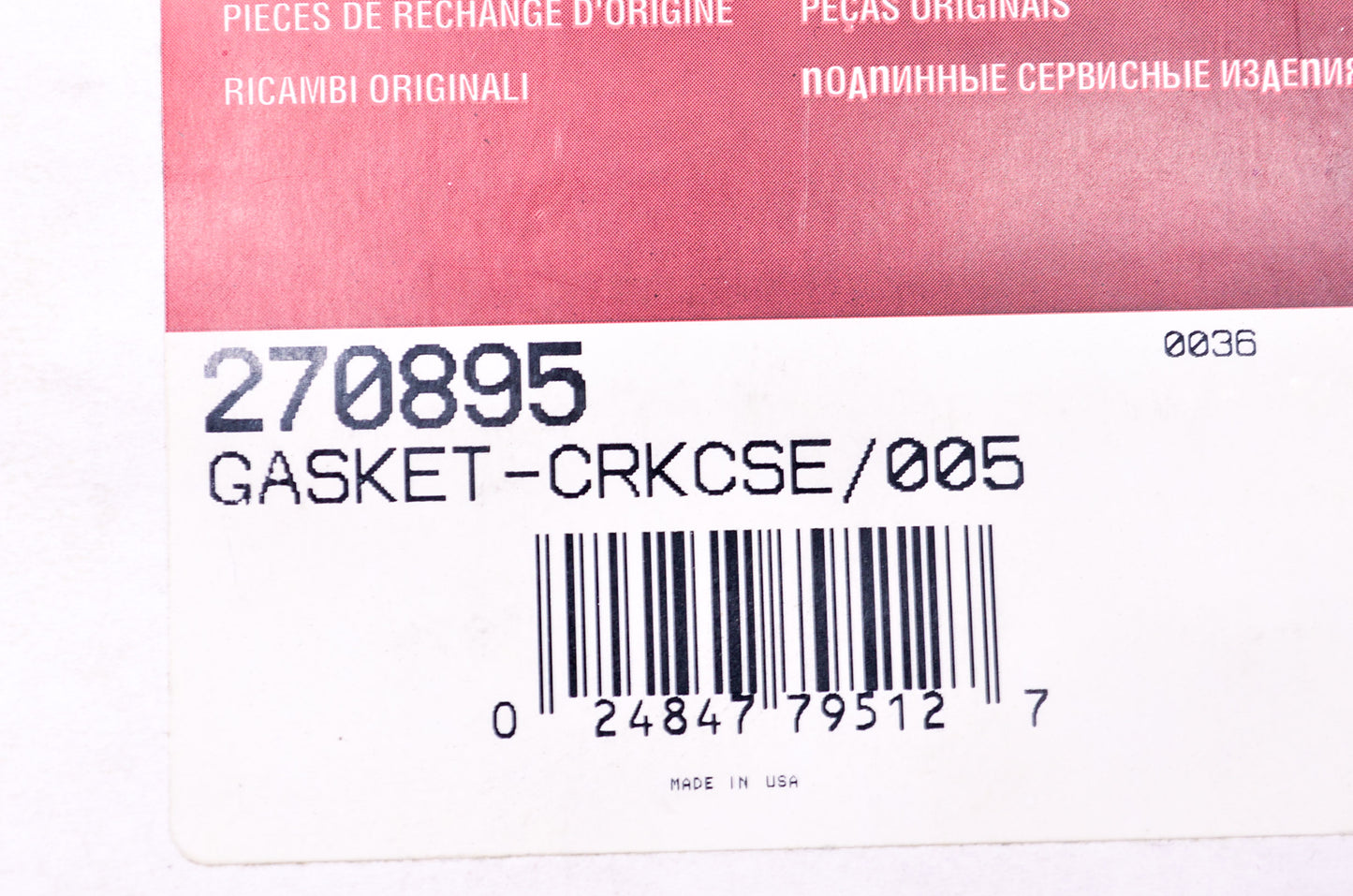 OEM Briggs & Stratton 270895 Crankcase Gasket NOS
