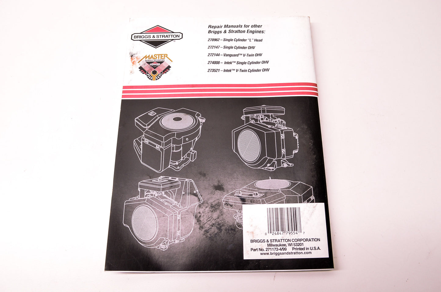 New Briggs & Stratton Twin Cylinder 'L' Head Repair Manual NOS
