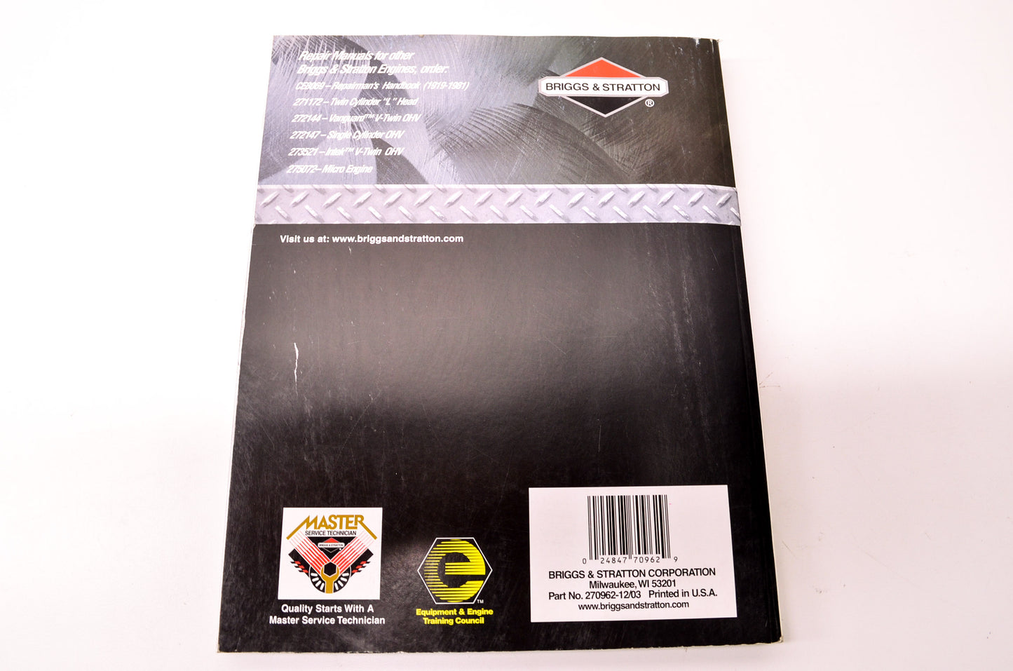 New Briggs & Stratton Single Cylinder 'L' Head Repair Manual NOS