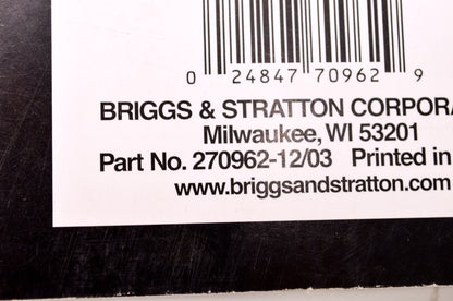 New Briggs & Stratton Single Cylinder 'L' Head Repair Manual NOS
