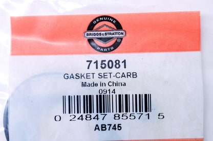 New Briggs & Stratton Carburetor Gasket Kit NOS