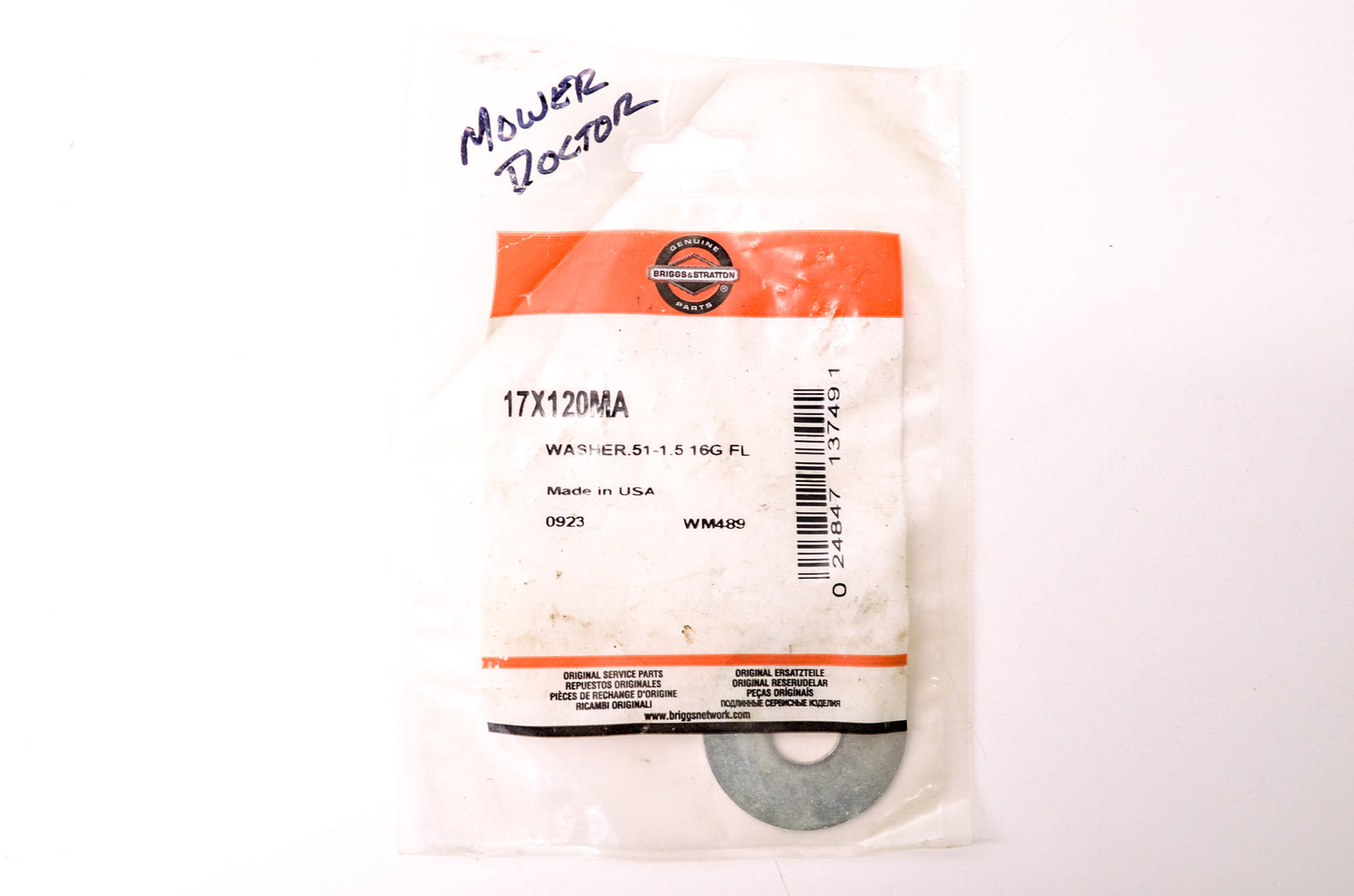 OEM Briggs & Stratton 17X120MA Washer .51-1.5 NOS