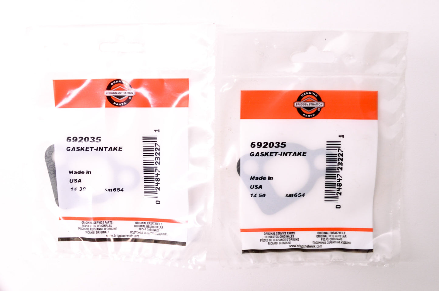New Briggs & Stratton 692035 Intake Gaskets QTY 2 NOS