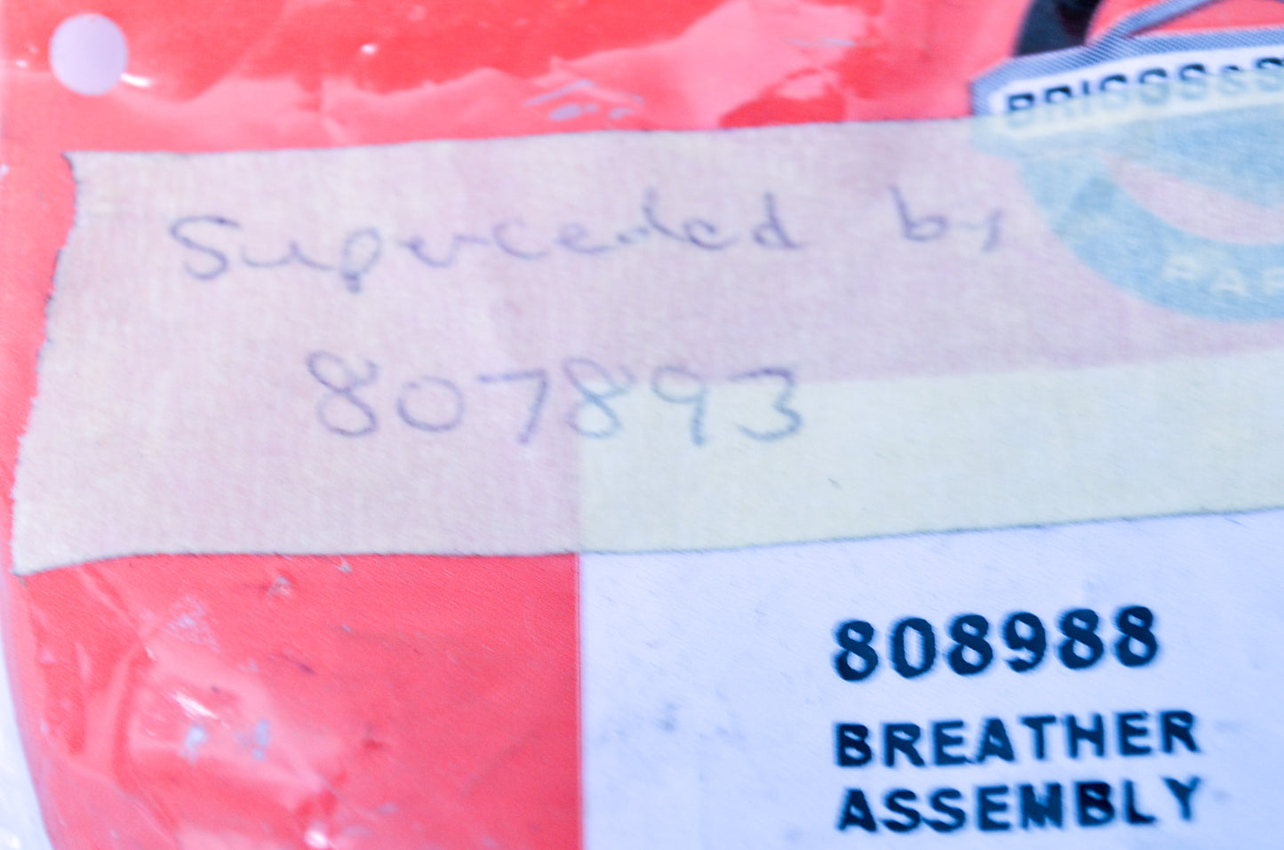OEM Briggs & Stratton 807893, 808988 Breather Assembly NOS