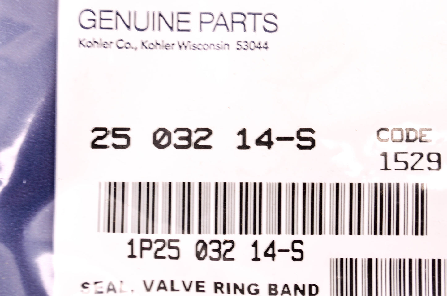 New Kohler 25 032 14-S Valve Ring Band Seal NOS