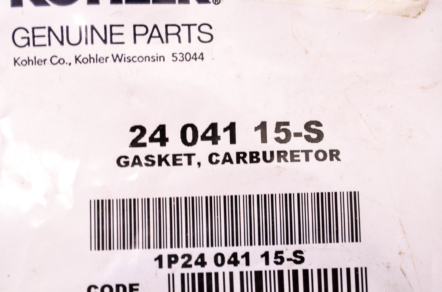 New Kohler 24 041 15-S Carburetor Gasket NOS