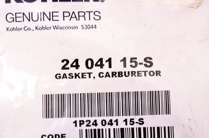 New Kohler 24 041 15-S Carburetor Gasket NOS