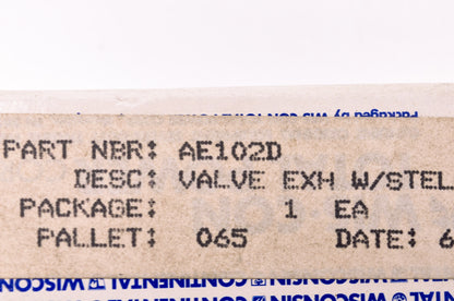 New Wisconsin Exhaust Valve NOS