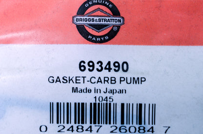 OEM Briggs & Stratton 693490 Carburetor Pump Gasket NOS