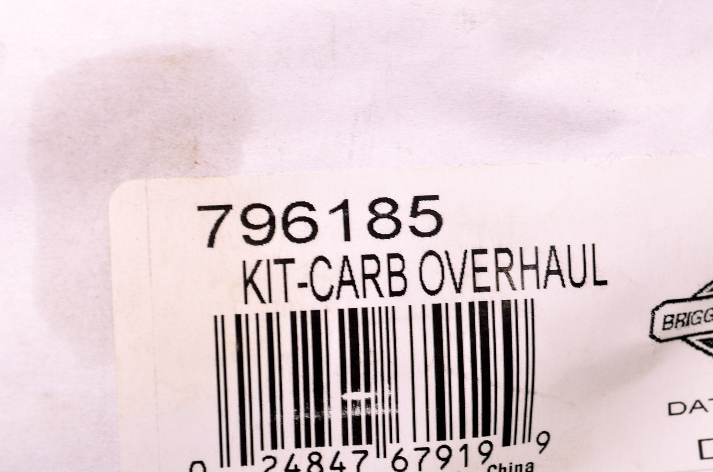 New Briggs & Stratton Carburetor Overhaul kit NOS