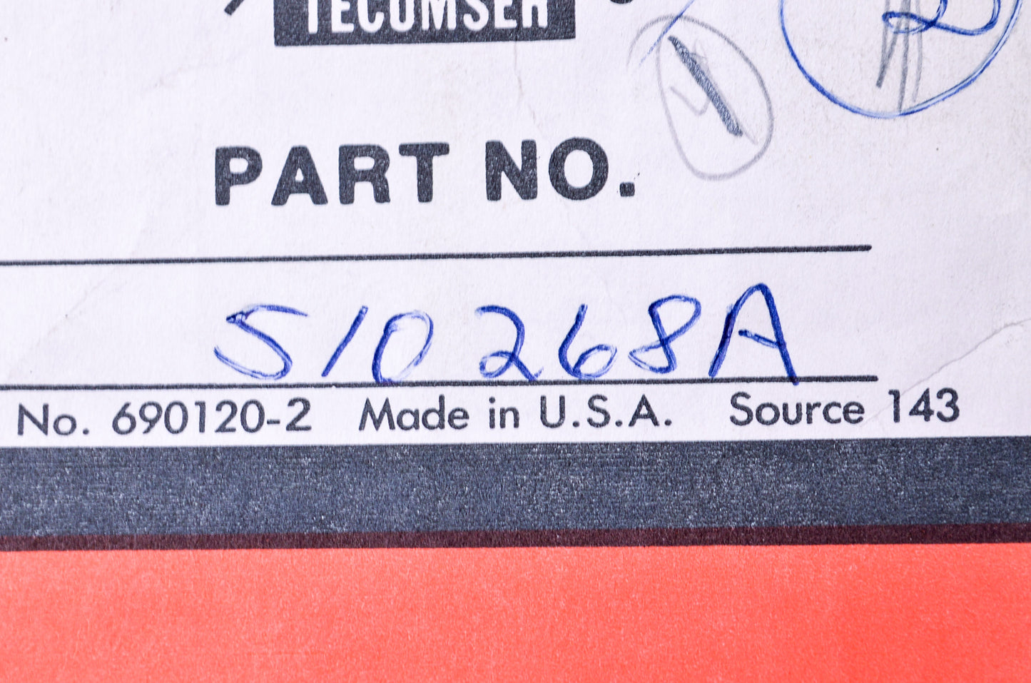 New Tecumseh Gasket NOS