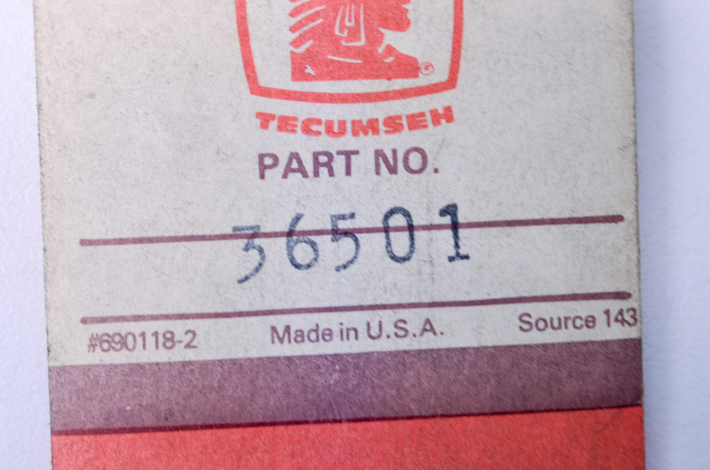 New Tecumseh Label NOS