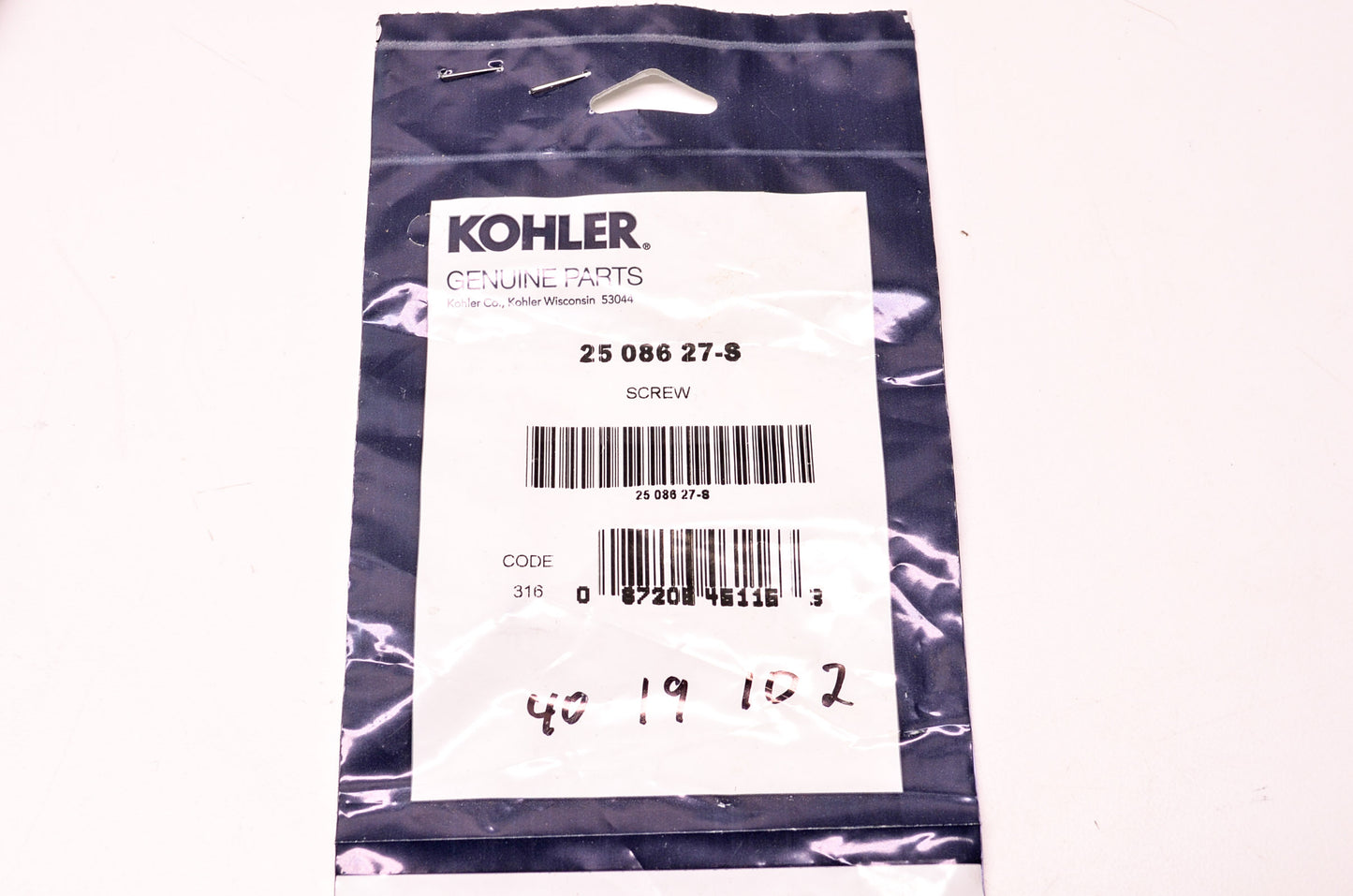 Kohler 25 086 27-S Valve Screw NOS