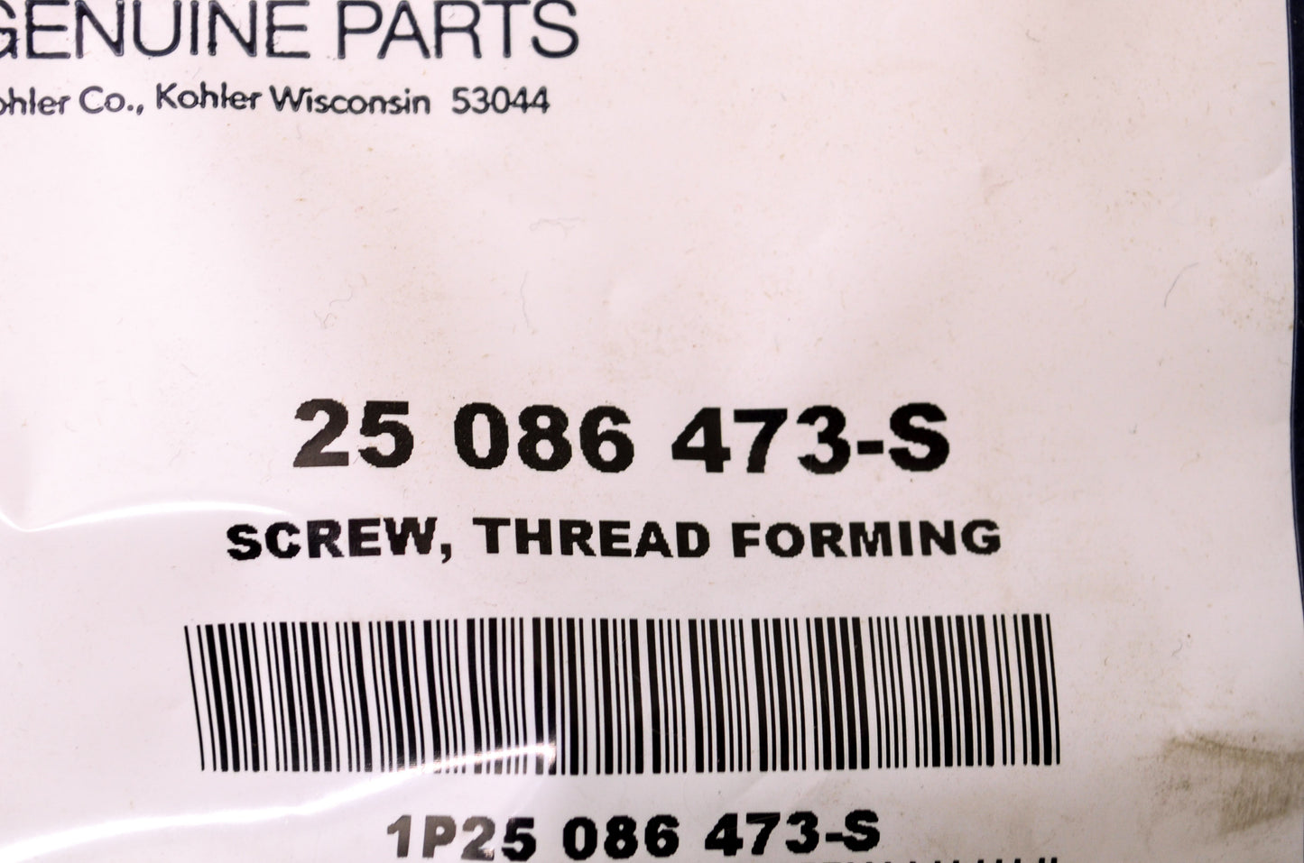 Kohler 25 086 473-S Thread Forming Screw NOS