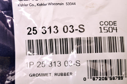 New Kohler 25 313 03-S Rubber Grommet NOS