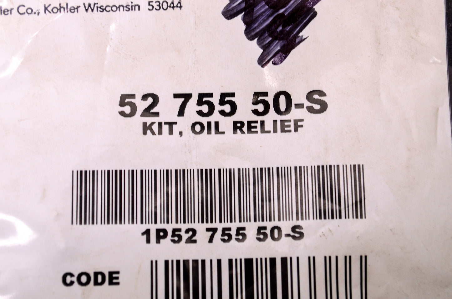 New Kohler Oil Relief Kit NOS