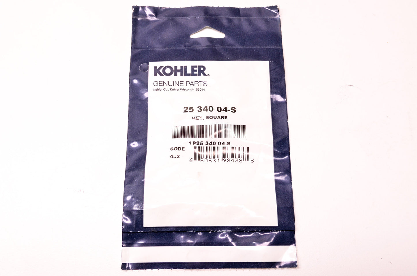 New Kohler 25 340 04-S Square Key NOS