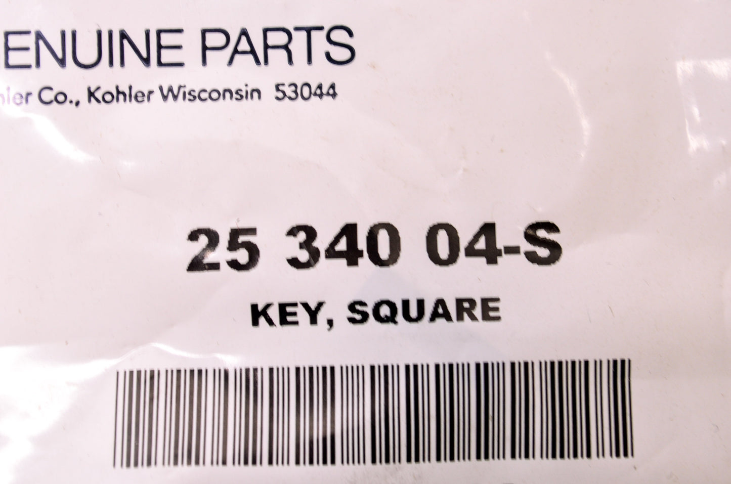 New Kohler 25 340 04-S Square Key NOS