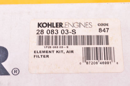 New Kohler 28 083 03-S Air Filter Element Kit NOS