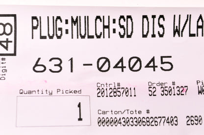New MTD Mulch Plug Assembly NOS