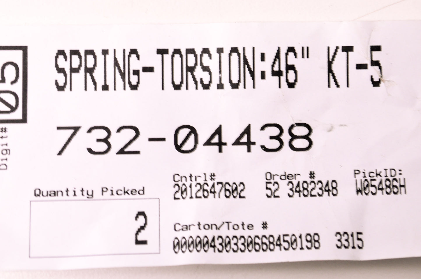 New MTD Torsion Spring NOS