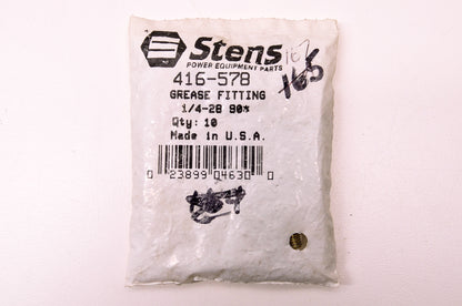 1/4-28 90 Degree Grease Fitting Qty 10 NOS