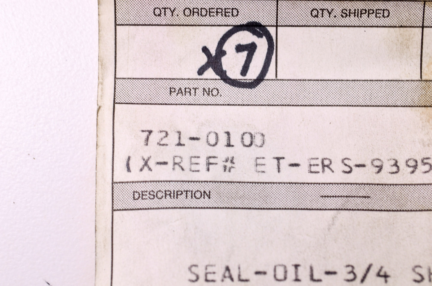 New MTD Oil Seal NOS