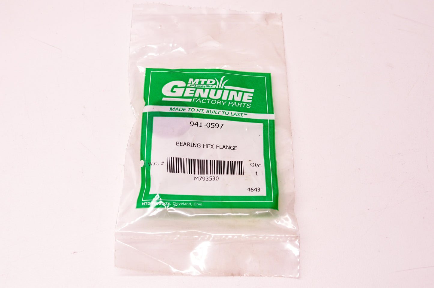 New MTD Hex Flange Bearing NOS