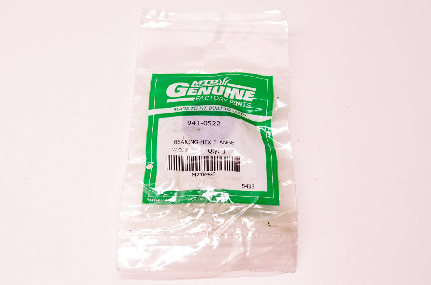 MTD 941-0522 Hex Flange Bearing NOS