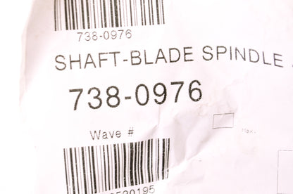 New MTD Blade Spindle Shaft NOS