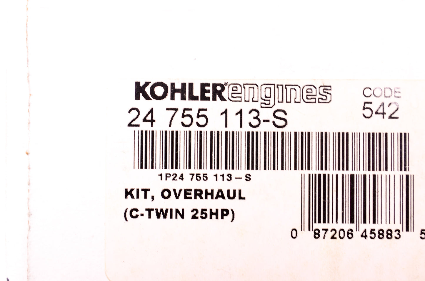 New Kohler C-Twin 25HP Overhaul Kit NOS