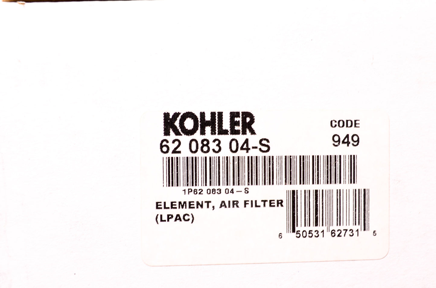 New Kohler 62 083 04-S Air Filter NOS