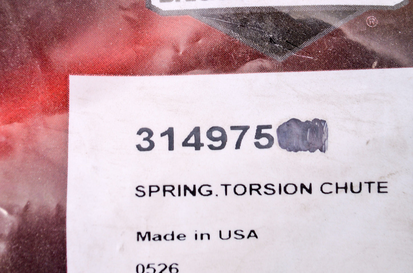 OEM Briggs & Stratton 314975 Chute Torsion Spring NOS