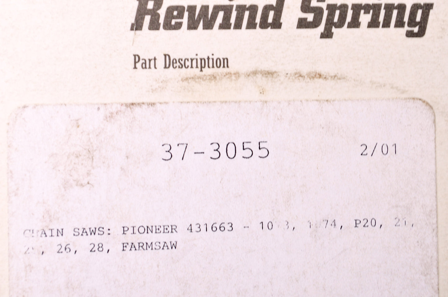 Rotary 37-3055 Rewind Starter Spring NOS
