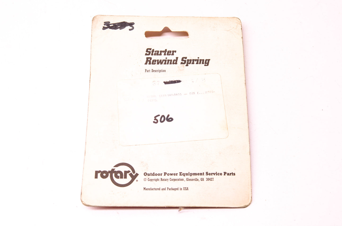 Rotary 506 Rewind Starter Spring NOS