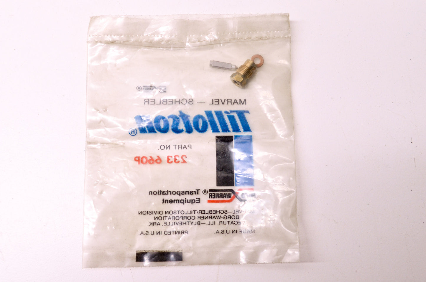 New Tillotson Carburetor Needle & Seat Kit NOS