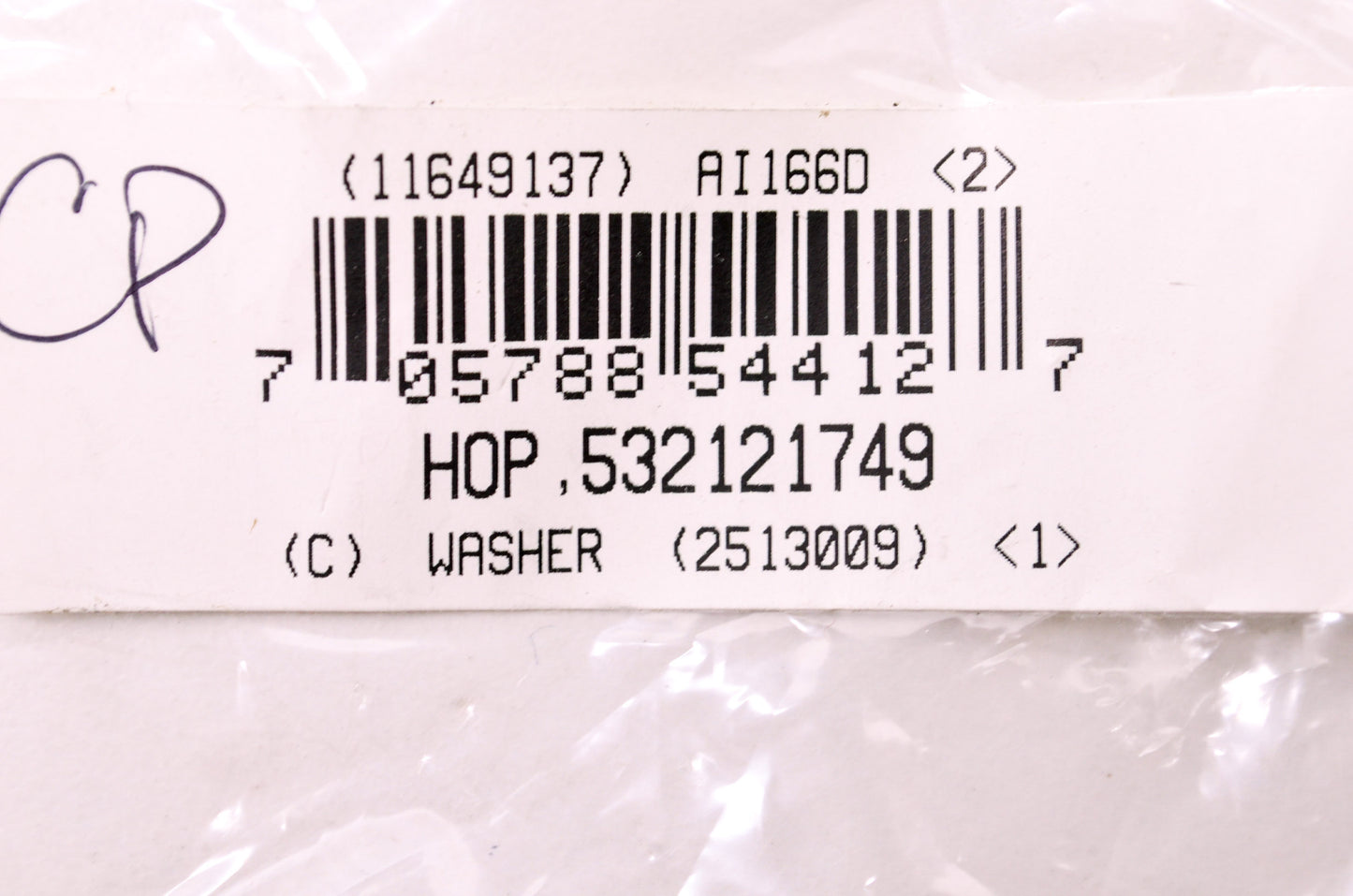 New AYP Washer For Husqvarna NOS
