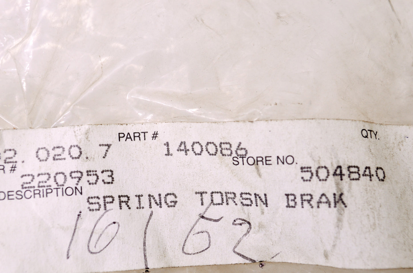 New Craftsman Brake Torsion Spring NOS
