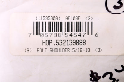 New AYP 5/16-18 Shoulder Bolt QTY 3 NOS