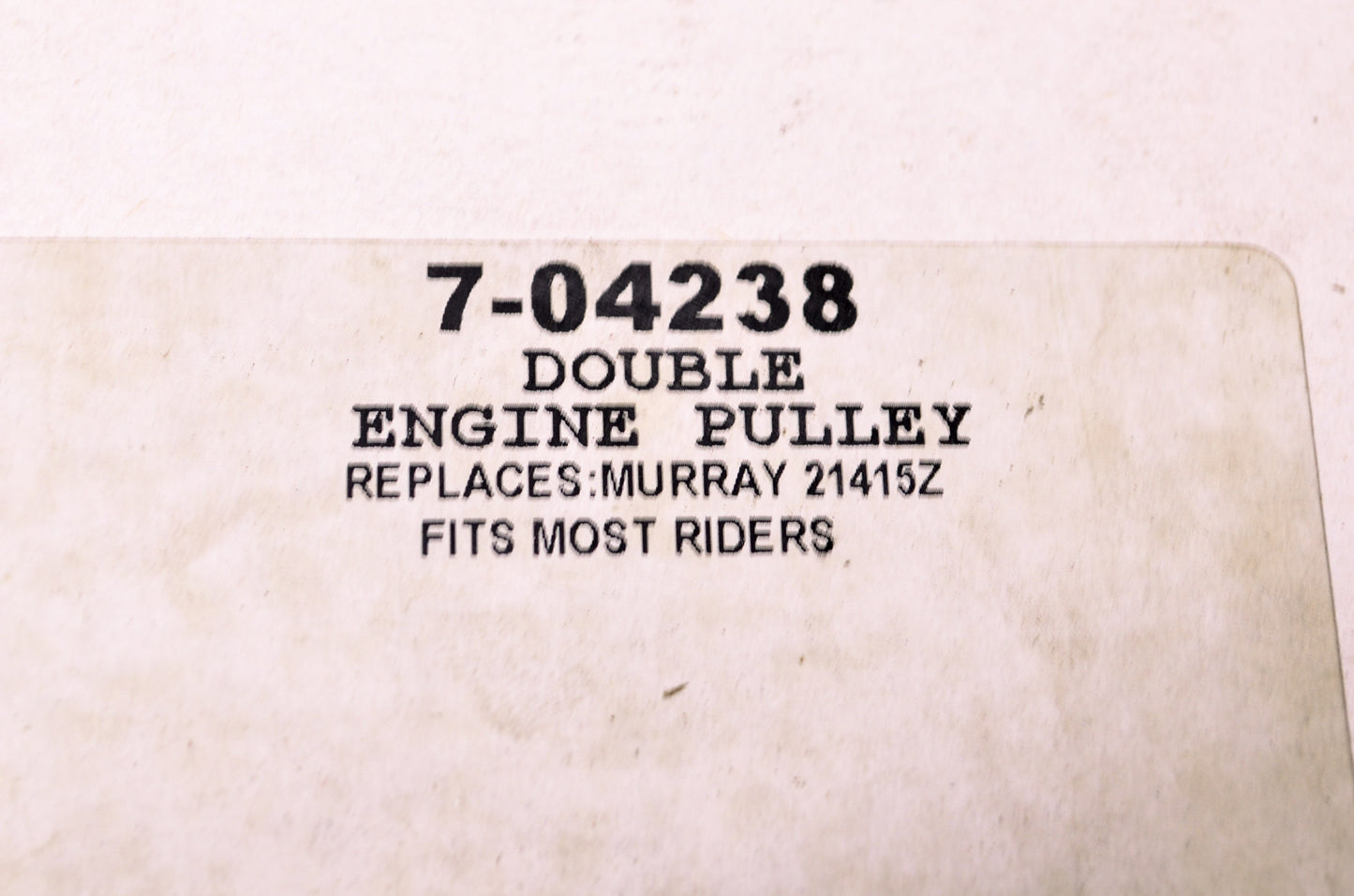 New Primeline Engine Double Pulley NOS