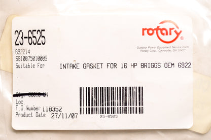 New Rotary Intake Elbow Gasket 16hp Qty 2 NOS