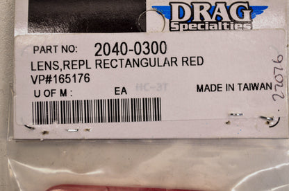 New Drag Specialties Rectangular Red Lens NOS