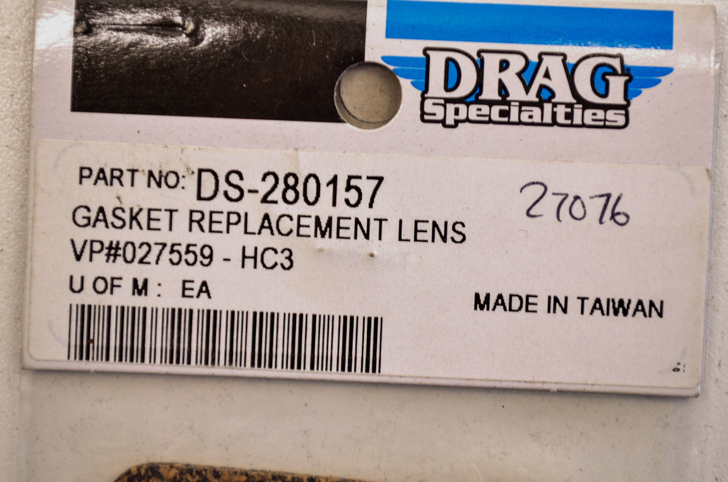 Drag Specialties DS-280157, 027559-HC3 Lens Gasket NOS