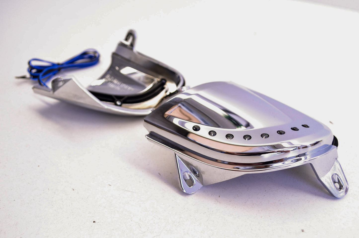 New Show Chrome Big Bike Parts LED Headlight End Trim Kit NOS