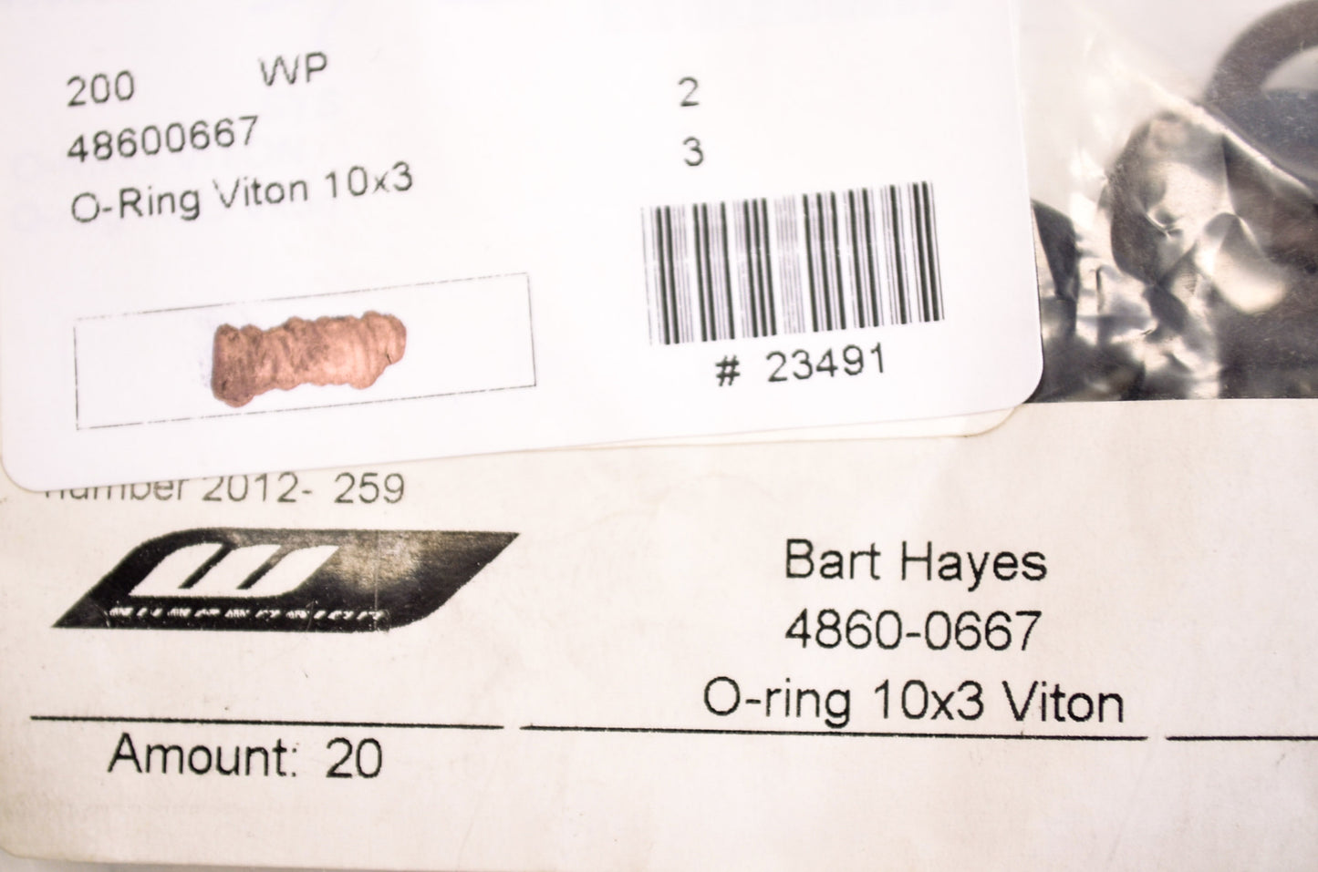 OEM KTM 48600667 O-Ring 10x3 NOS