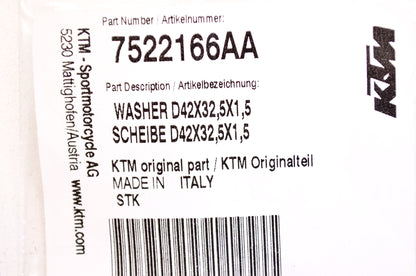 OEM KTM 7522166AA Washer D42x32.5X1.5 NOS