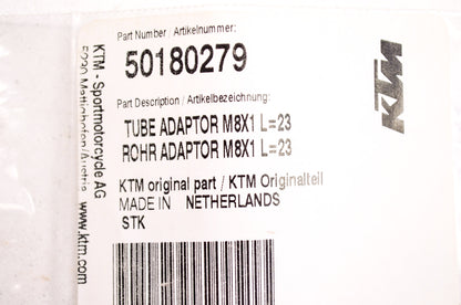 OEM KTM 50180279 Tube Adaptor M8x1 L 23 NOS