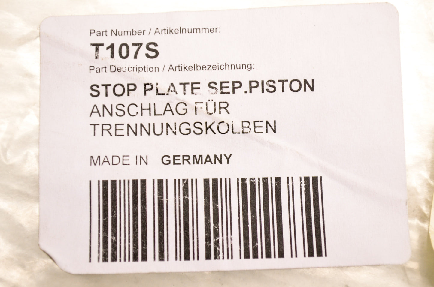 OEM KTM T107S Stop Plate Separation Piston NOS
