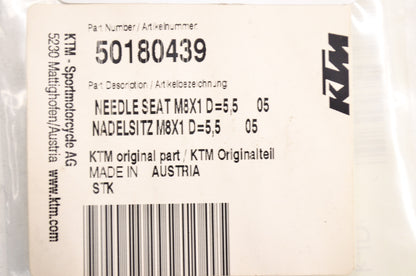 OEM KTM 50180439 Needle Seat M8x1 D 5.5 NOS