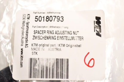 OEM KTM 50180793 Spacer Ring 1.87x6 NOS